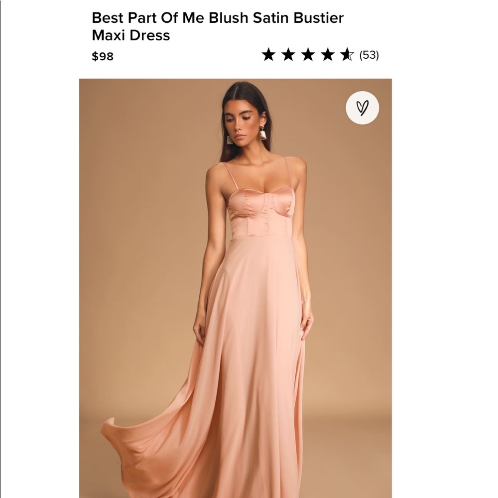 Lulus best part of me blush satin bustier dress